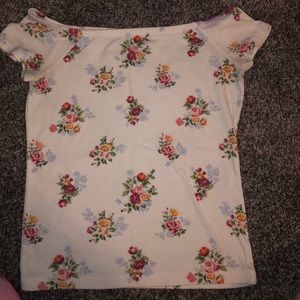 Off The Shoulder Floral Shirt